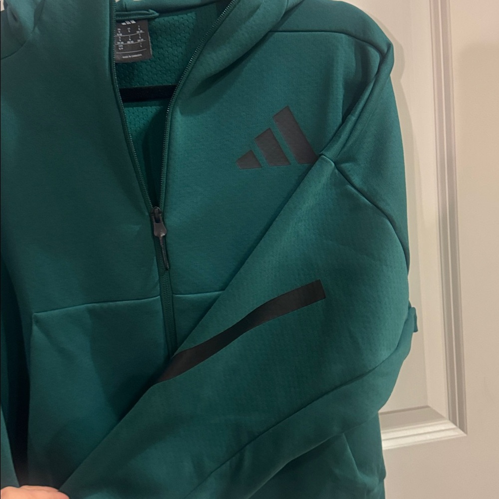 Adidas Z.N.E. Forest Green Zip-Up Hoodie - Picture 2 of 4